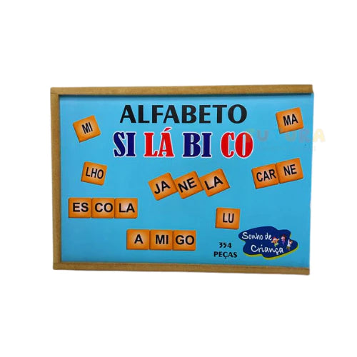 Alfabeto Silábico 354 Peças Madeira