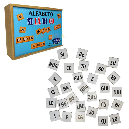 Alfabeto Silábico 354 Peças Madeira