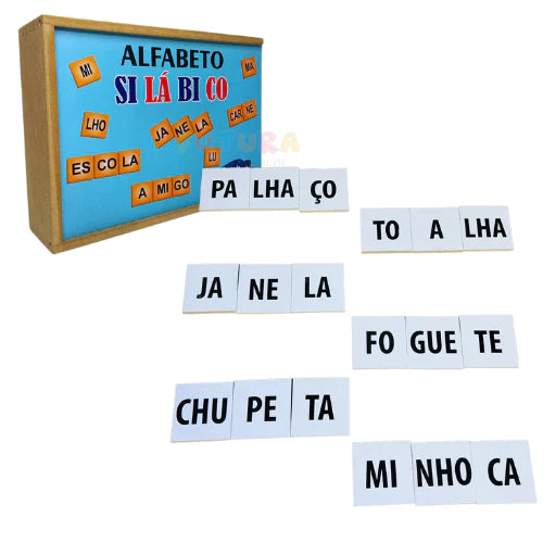 Alfabeto Silábico 354 Peças Madeira