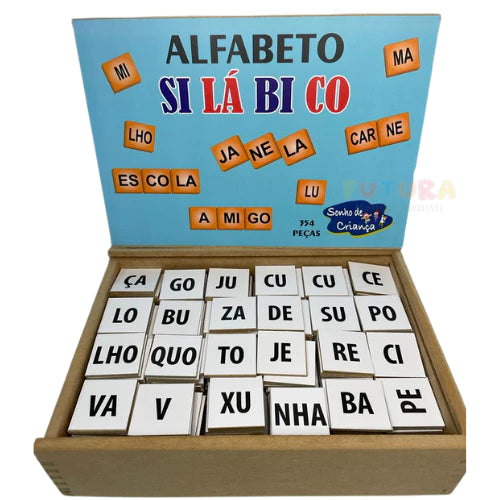 Alfabeto Silábico 354 Peças Madeira