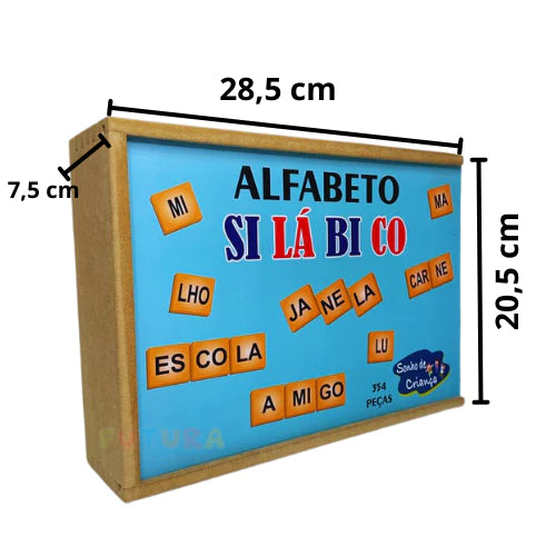 Alfabeto Silábico 354 Peças Madeira